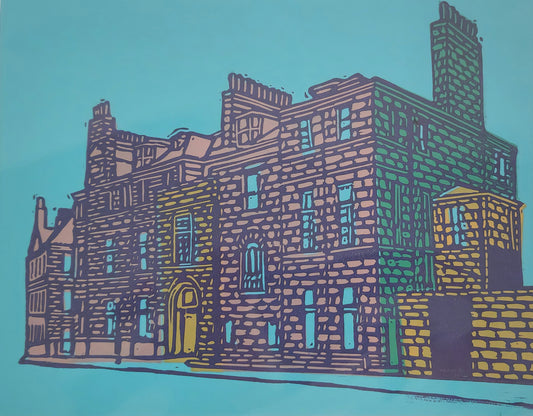 Original Hand Carved Lino Print - Castle Street