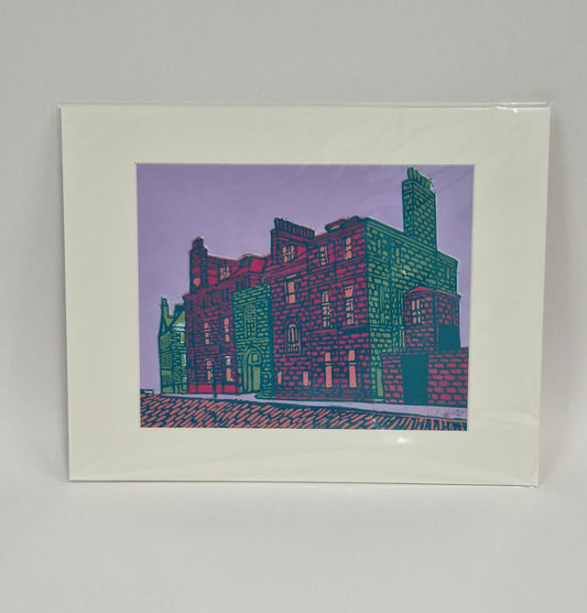 Original Hand Carved Lino Print - Castle Street