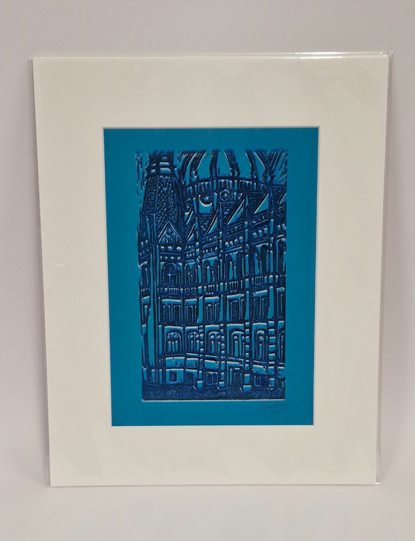 Original Hand Carved Lino Print - Budapest Parliament