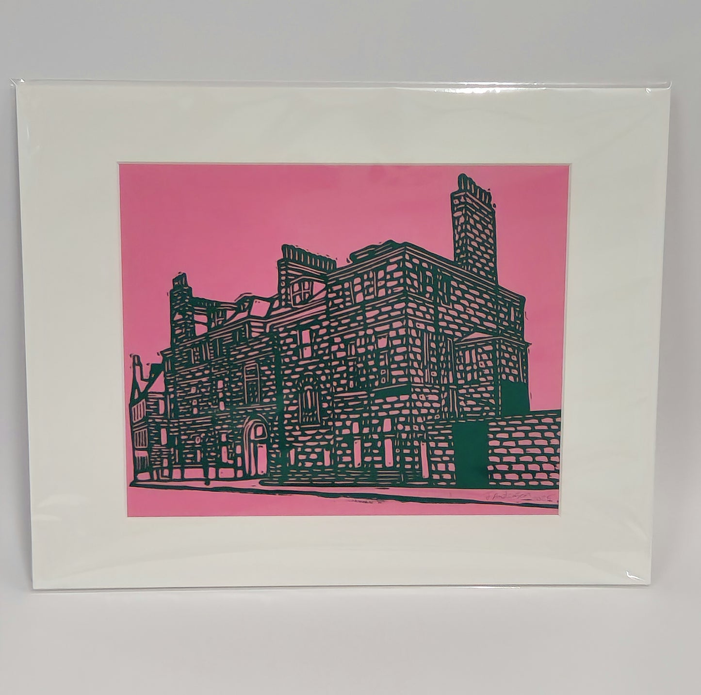 Original Hand Carved Lino Print - Castle Street