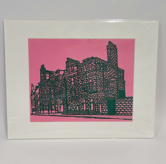 Original Hand Carved Lino Print - Castle Street