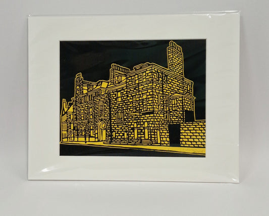 Original Hand Carved Lino Print - Castle Street