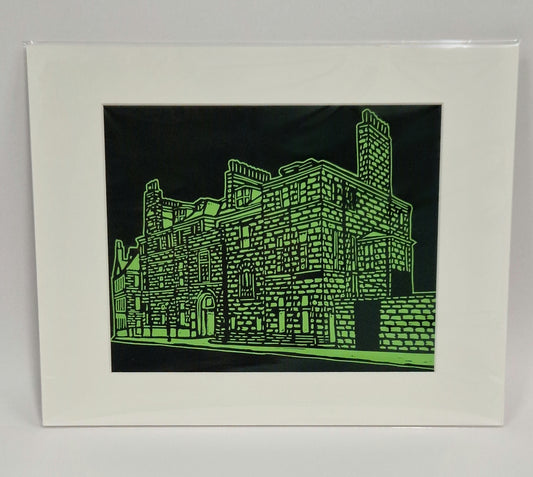Original Hand Carved Lino Print - Castle Street