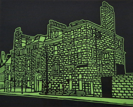 Original Hand Carved Lino Print - Castle Street
