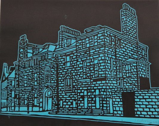 Original Hand Carved Lino Print - Castle Street