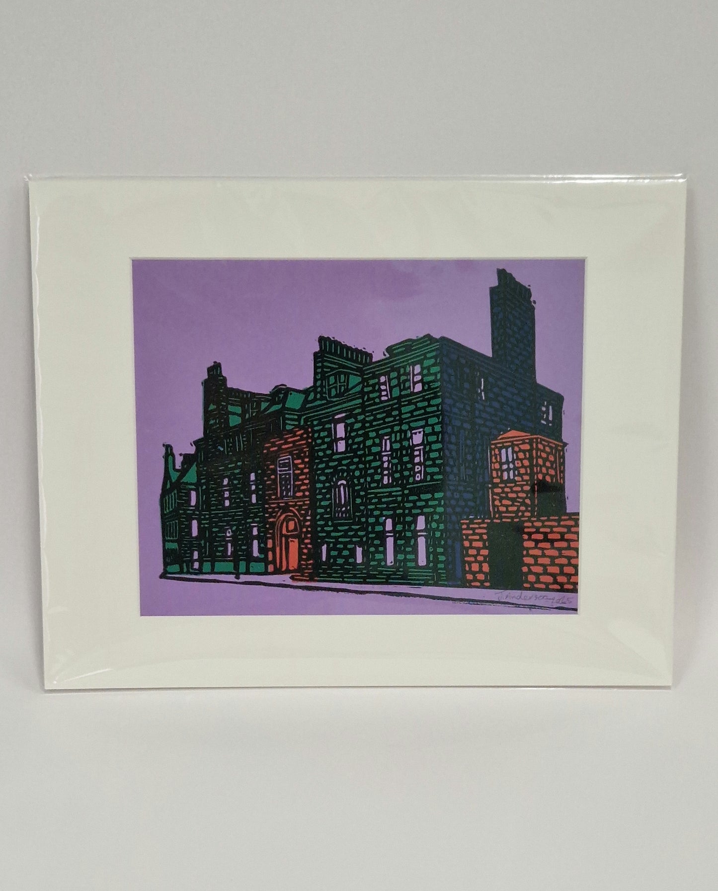 Original Hand Carved Lino Print - Castle Street