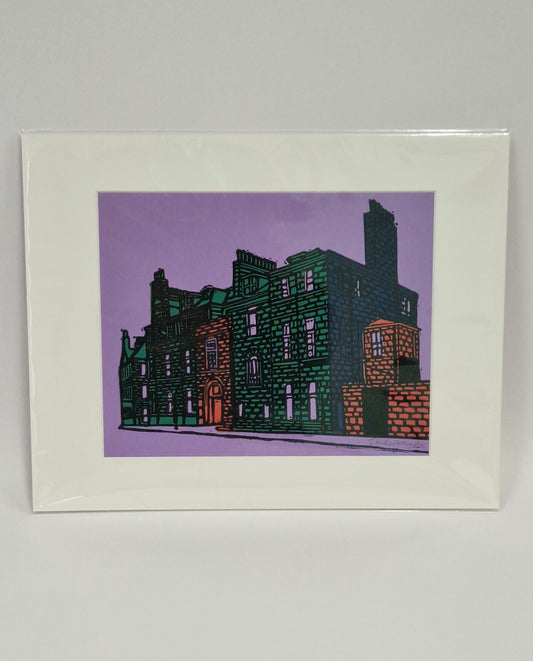 Original Hand Carved Lino Print - Castle Street