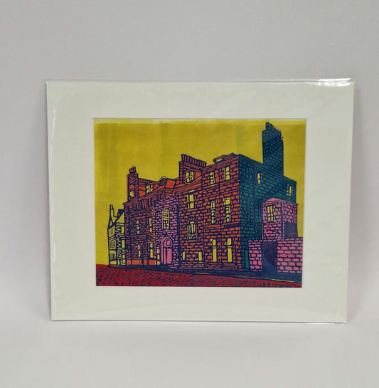 Original Hand Carved Lino Print - Castle Street