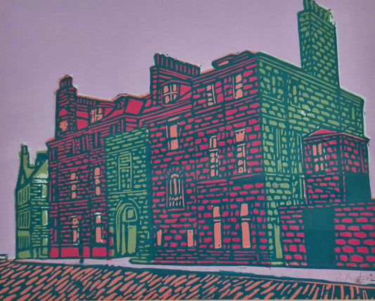 Original Hand Carved Lino Print - Castle Street