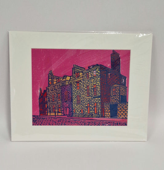 Original Hand Carved Lino Print - Castle Street Aberdeen