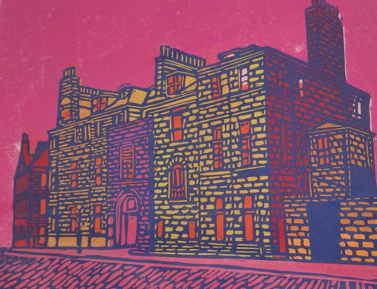 Original Hand Carved Lino Print - Castle Street Aberdeen