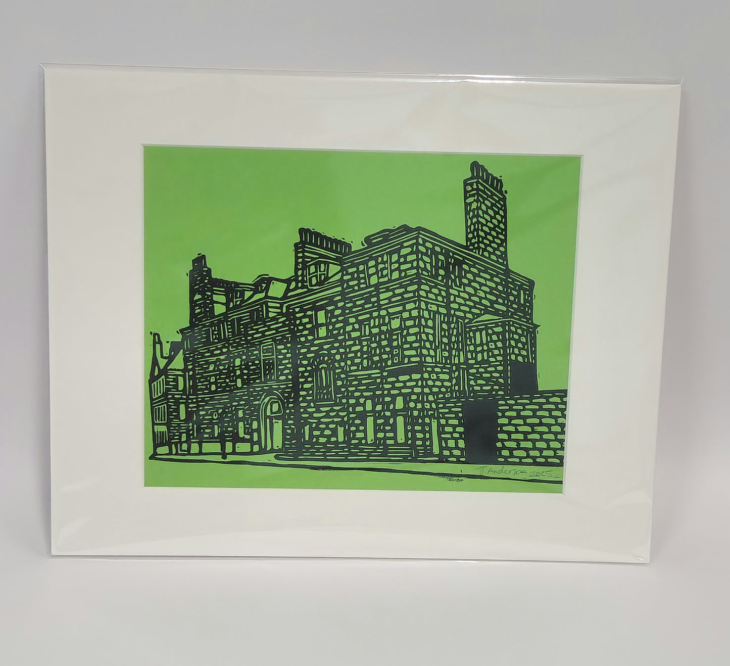 Original Hand Carved Lino Print - Castle Street Aberdeen