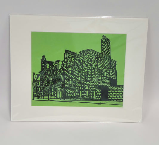 Original Hand Carved Lino Print - Castle Street Aberdeen