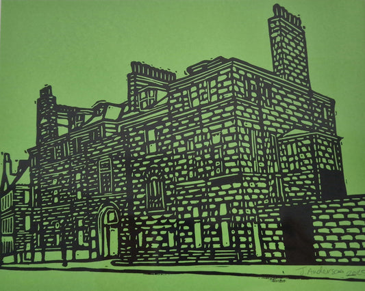 Original Hand Carved Lino Print - Castle Street Aberdeen