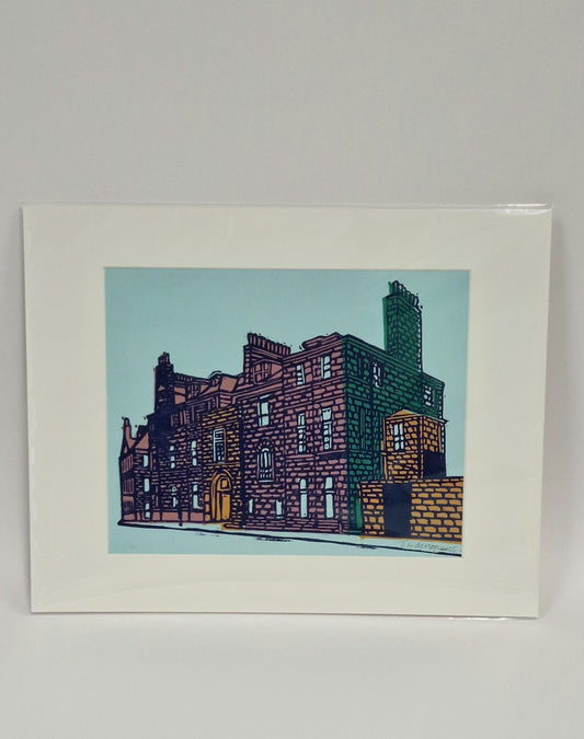 Original Hand Carved Lino Print - Castle Street Aberdeen