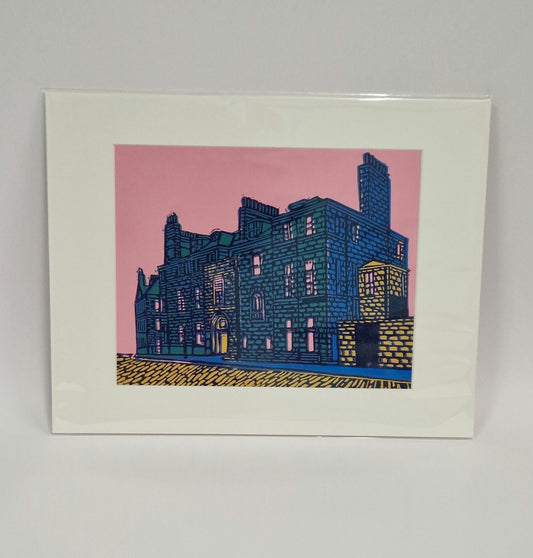 Original Hand Carved Lino Print - Castle Street Aberdeen