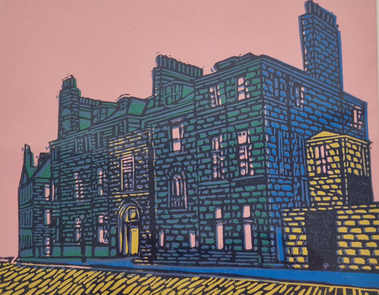 Original Hand Carved Lino Print - Castle Street Aberdeen