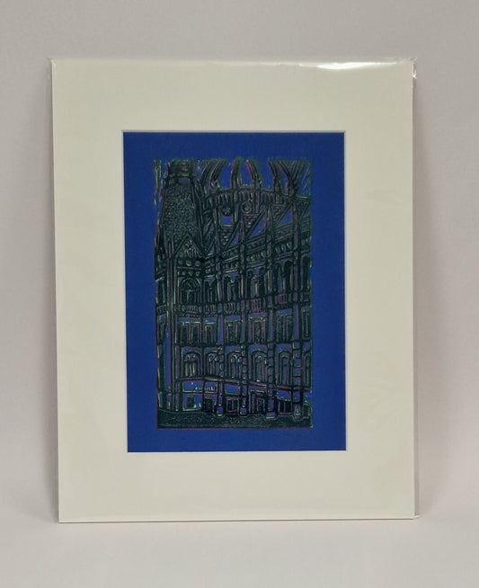 Original Hand Craved Lino Print - Budapest Parliament